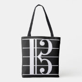 Tote Bag Clé Alto blanc-sur-noir (Dos)
