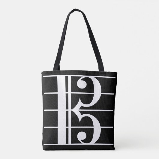 Tote Bag Clé Alto blanc-sur-noir (Dos)