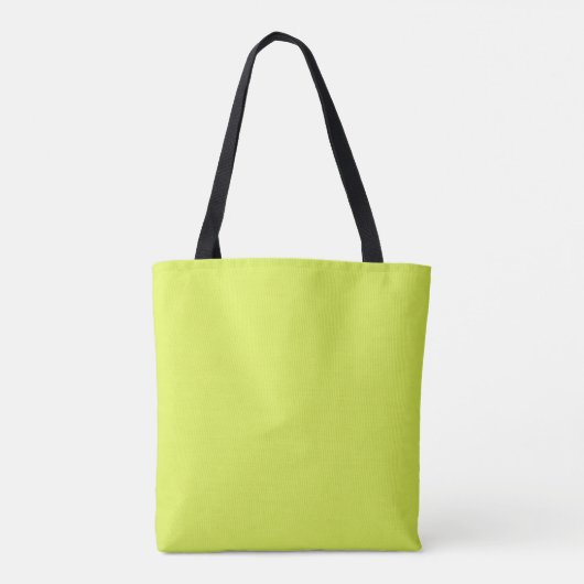 Tote Bag Clé de couleur solide jaune vert (Dos)