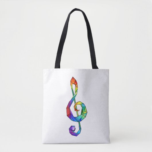 Tote Bag Clé de la musique arc-en-ciel (Devant)