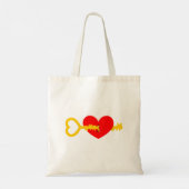 Tote Bag Clé dorée à travers le cœur (Dos)
