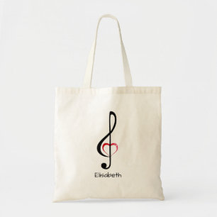 Tote Bag Clé en fer avec coeur rose brillant