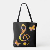 Tote Bag Clé et papillons triplés d'aquarelle moderne (Dos)