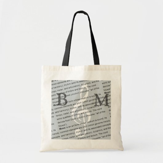 Tote Bag clé G personnalisée avec définition de la musique (Devant)