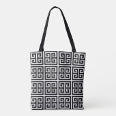 Tote Bag Clé grecque classique noir et blanc (Dos)