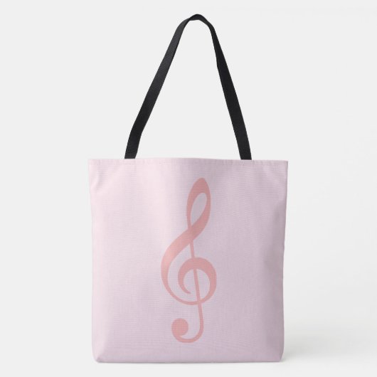 Tote Bag clef de triangle rose sur très rose pâle (Devant)
