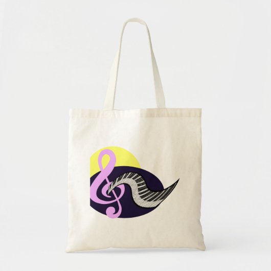 Tote Bag Clef triple avec le graphique de clavier (Devant)