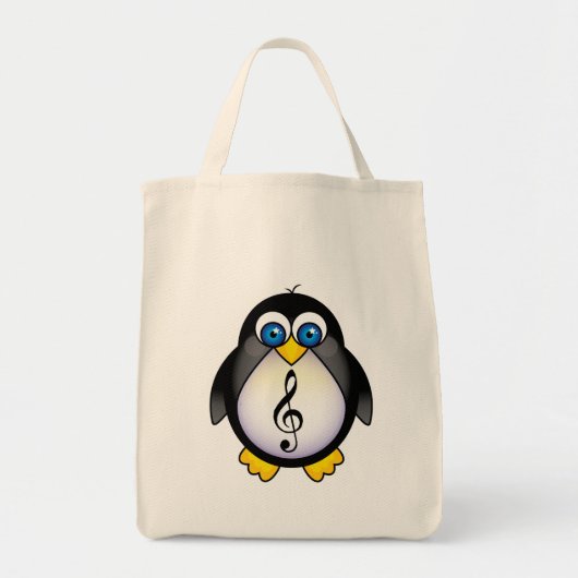 Tote Bag Clef triple de pingouin de musique (Devant)