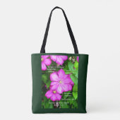 Tote Bag Clematis avec Romains 5:3-5 (Dos)