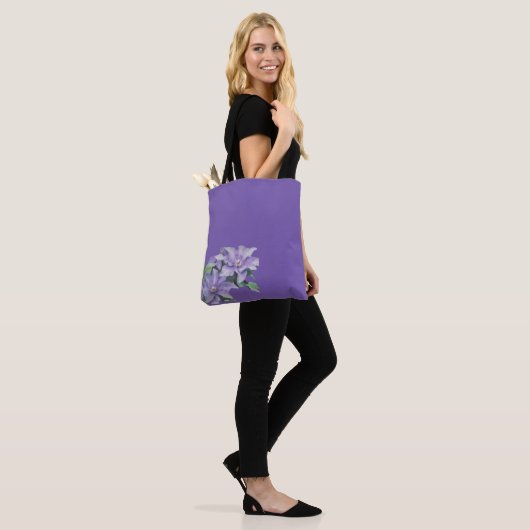 Tote Bag Clematis violet (Sur le modèle)