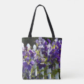 Tote Bag Clématite Violette sur Clôture Blanche Florale (Dos)