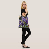 Tote Bag Clématite Violette sur Clôture Blanche Florale (Sur le modèle)