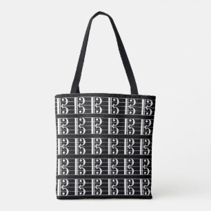 Tote Bag Clés Alto Blanc-Noir