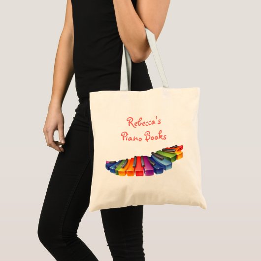 Tote Bag Clés de piano d'arc-en-ciel (Devant (produit))