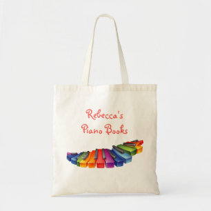 Tote Bag Clés de piano d'arc-en-ciel