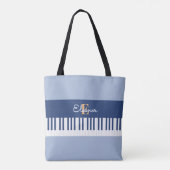 Tote Bag Clés de piano de Monogramme musicale de clavier (Dos)
