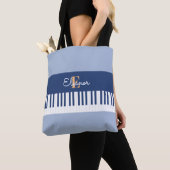 Tote Bag Clés de piano de Monogramme musicale de clavier (De près)