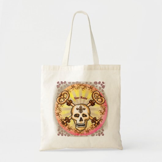 Tote Bag Clés squelette crâne (Devant)