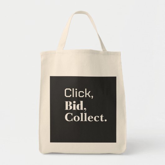 Tote Bag Click, Bid, Collect. Book #ClickBidCollect (Devant)
