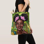 Tote Bag Cligner de l'oeil la fille Fourre-tout d'Afro (De près)