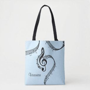Tote Bag Climacic G Clef Music Blue