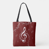 Tote Bag Climacic G Clef Music Rouge (Dos)