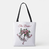Tote Bag Cloches de mariage roses la mariée (Dos)