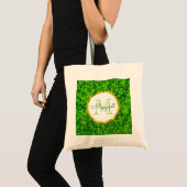 Tote Bag Clochettes vertes avec cadre à huile d'or FAUX (Devant (produit))