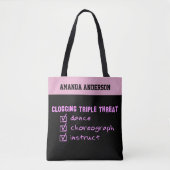Tote Bag Clogging Triple Threat Dance Chorégraphe instructe (Devant)