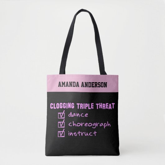 Tote Bag Clogging Triple Threat Dance Chorégraphe instructe (Devant)