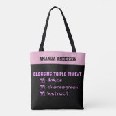 Tote Bag Clogging Triple Threat Dance Chorégraphe instructe (Dos)