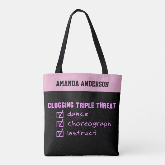 Tote Bag Clogging Triple Threat Dance Chorégraphe instructe (Dos)