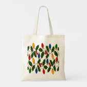 Tote Bag Cloisonne Art Christmas Lights and Holly (Dos)