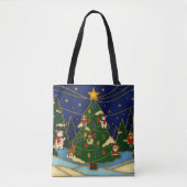 Tote Bag Cloisonne Art Whimsical Forest Classic Christmas  (Devant)