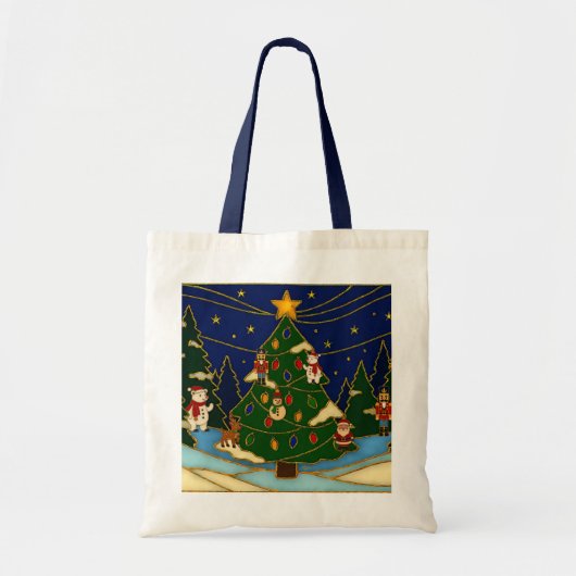Tote Bag Cloisonne Art Whimsical Forest Classic Christmas (Devant)