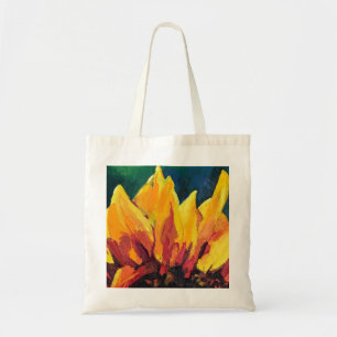 Tote Bag Close Up Impasto Sunflower Painting