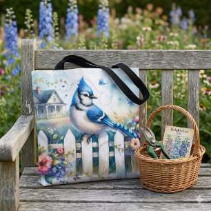 Tote Bag Clôture de jardin de la maisonnette du Geai bleu