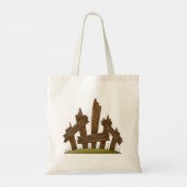 Tote Bag Clôture en bois cassée Ferme rustique (Dos)