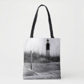 Tote Bag Clôtures de plage et phare (Devant)