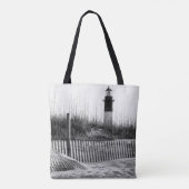 Tote Bag Clôtures de plage et phare (Dos)