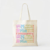 Tote Bag Cloud de mot communautaire LGBTQ+ SlipperyJoe (Devant)