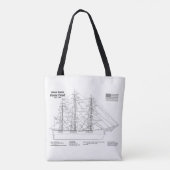 Tote Bag Cloud de vol de l'expédition clipper - Blueprint B (Dos)