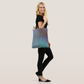 Tote Bag Cloud gris turquoise et violet abstrait (Sur le modèle)