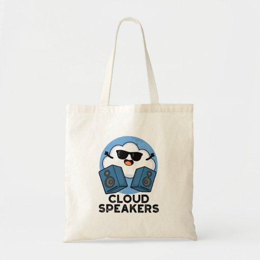 Tote Bag Cloud Haut-parleurs amusant Plume (Devant)
