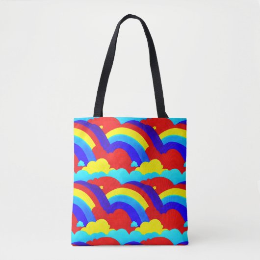Tote Bag Clouds arc-en-ciel colorés Enfants Motif (Devant)