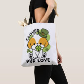 Tote Bag Clover Pup Love - St. Patrick's Day Chien Design (De près)