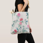 Tote Bag Clover, shamrock sur beige. (De près)