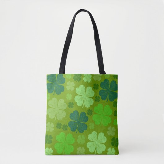 Tote Bag Clovers verts, Lucky Clovers, Saint Patrick's Day (Devant)