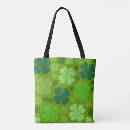 Tote Bag Clovers verts, Lucky Clovers, Saint Patrick's Day (Dos)