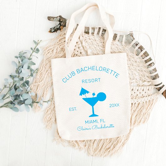 Tote Bag Club Bachelorette Martini Beach Mariage Bienvenue